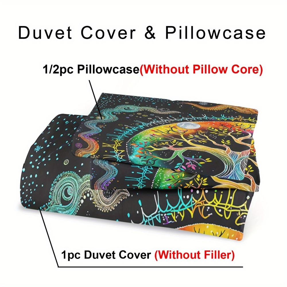 3pcs Colorful Bedding Set Celtic Tree of Life 3D Printed Cozy Soft Duvet Cover King Queen Twin Size Birthday Gift Bedroom Decor