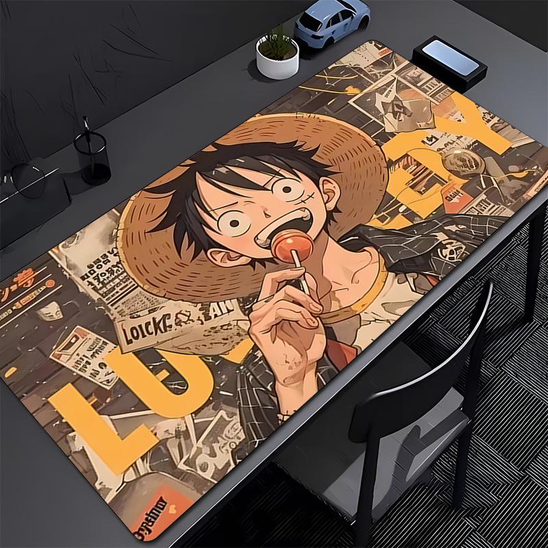 E-sports Mouse Pad Office Laptop Computer Smooth Flexible Rubber Gamer PC Computer Keyboard Pad one piece luffy 90x40cm Mosuepad
