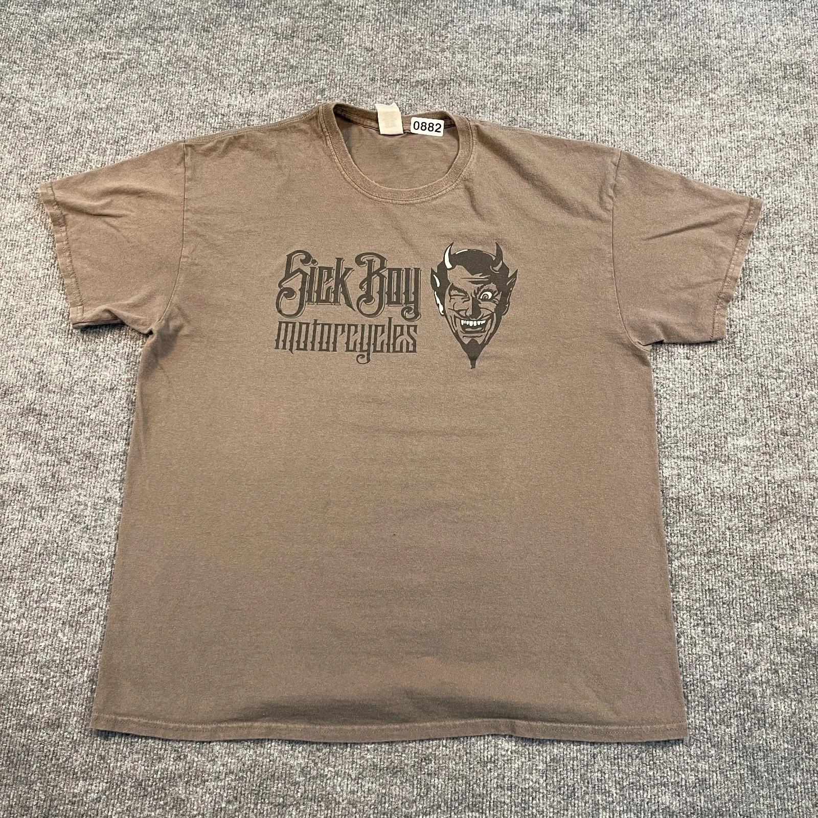 

Винтажная футболка Y2K Sick-Boy Motorcycles Biker XL 23x28 Серая XL