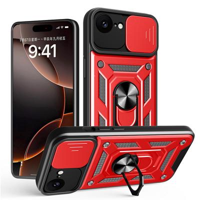 Camera Protect Case for iPhone 16e iPhone 16 Pro Max 15 Plus 14 + 13 Pro 12 11 XS XR X Armor Hybrid Metal Ring Holder Back Cover