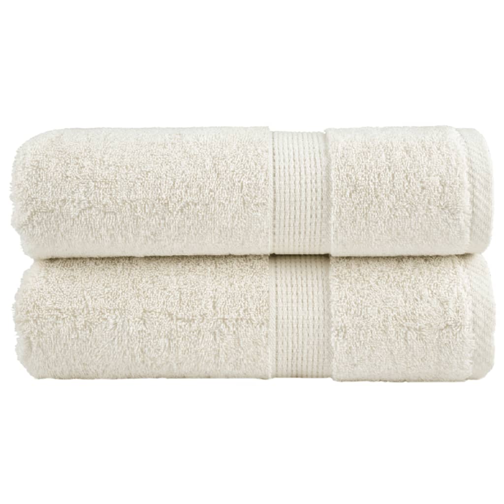 Premium Guest Towels SOLUND 2 pcs Cream White 30x50 cm 600 g m²