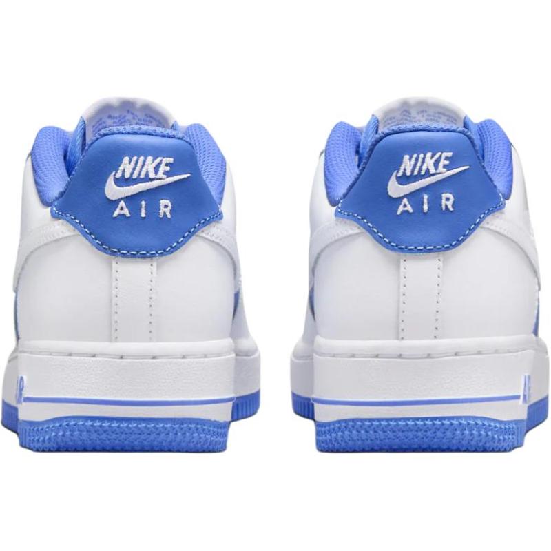 Nike Air Force 1 Anti Slip Wear Resistant Low Top Kids' Skateboarding Shoes White Blue Sneakers HV0936-100