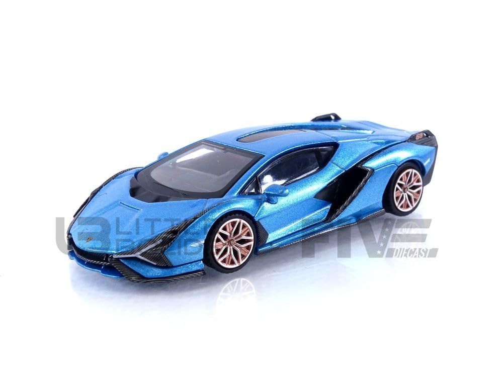 TrueScale Miniatures MINI GT Lamborghini FKP 37 Blu Aegir Drive Finished Model 1/64 Sián Left-Hand