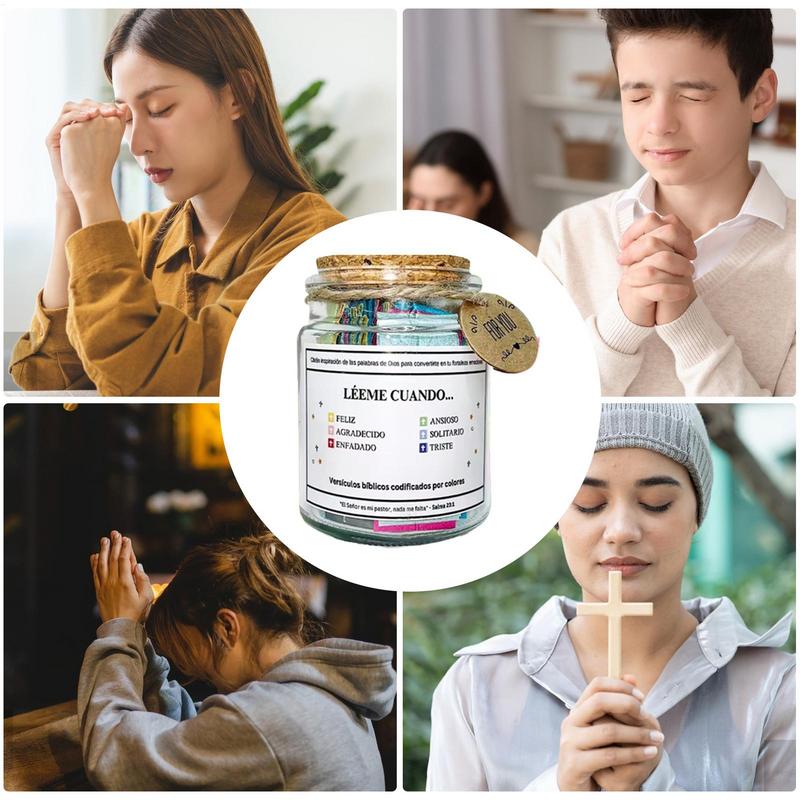 Bible Verse Jar Spanish Scripture Prayer Hope Bible Jars Positive Thinking Emotional Support Scripture Cards Christian Gifts