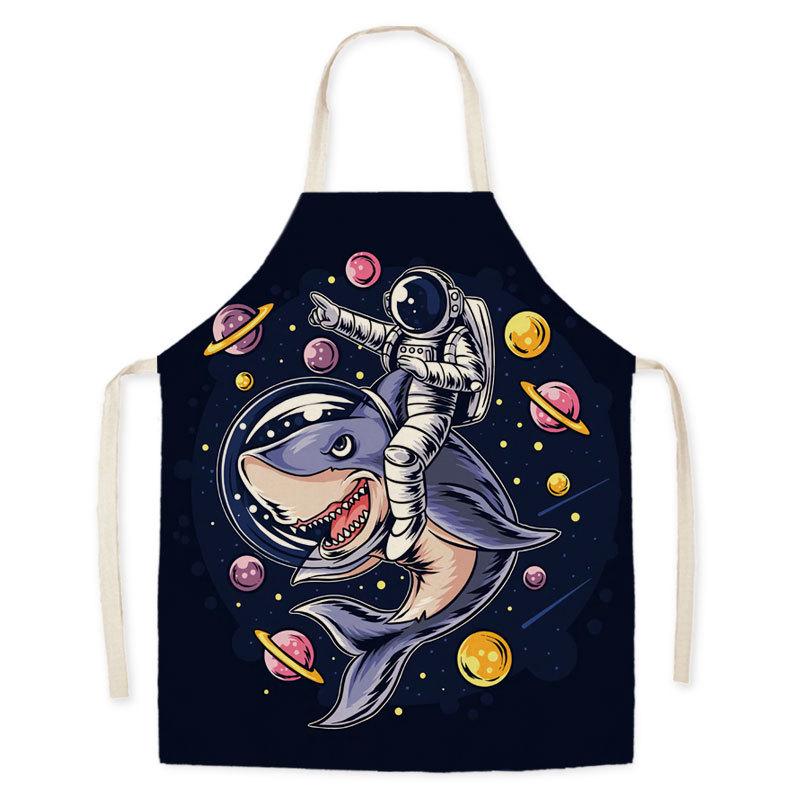 Marine-Themed Stain-Resistant Parent-Child Sleeveless Apron