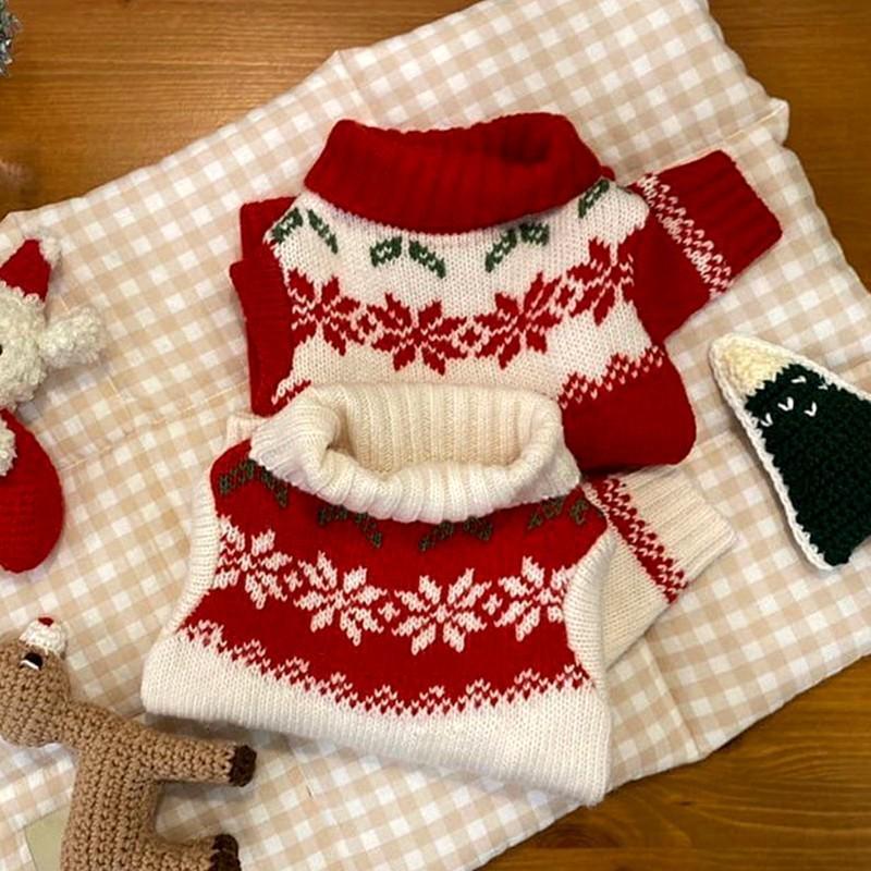 Autumn/Winter Warm Knitted Cat & Small Dog Sweater with Pompoms