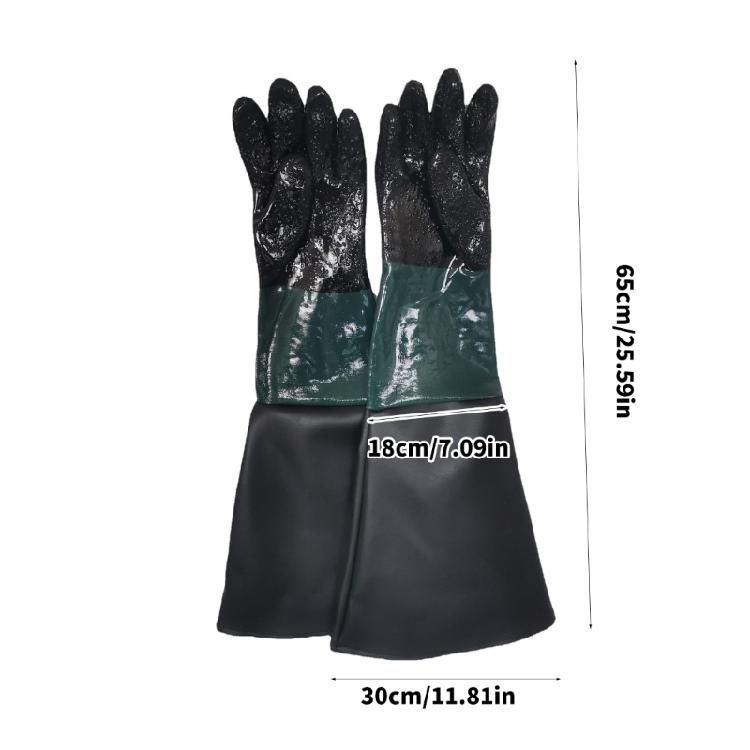 1 Pair Sandblasting Gloves 25.6Inch Length with Double Sewn Seam for Extra Reinforcement for Sandblasting and Abrasive