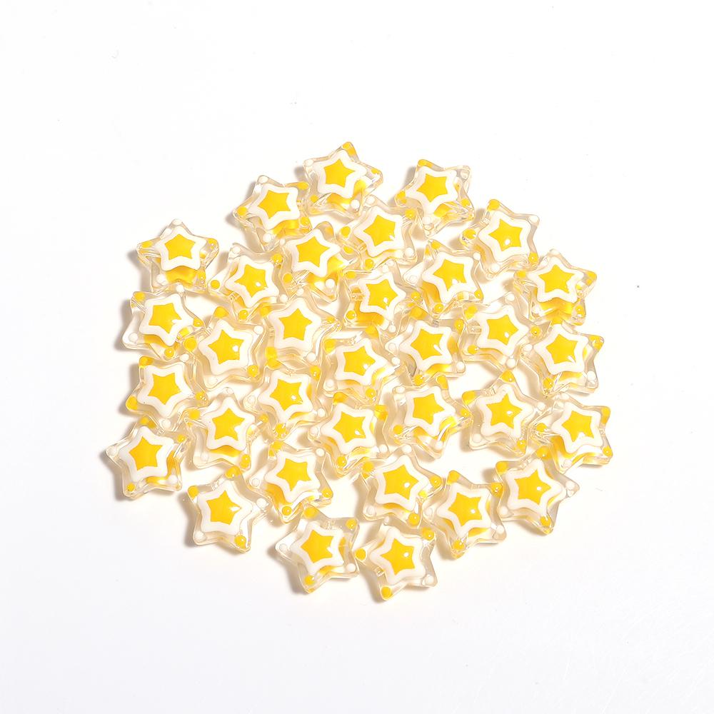 5Pcs Five-pointed Star Glass Beads Dopamine Style Beads Color Hand Painted Spacer Bead DIY Bracelet Jewelry Making Accessories