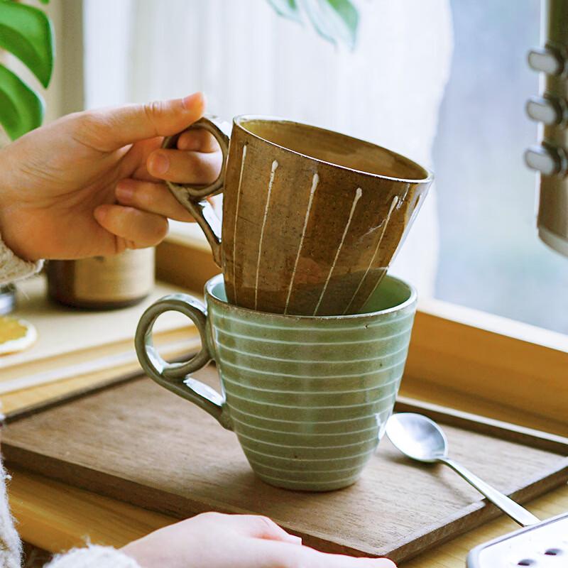 OLOEY Japanese Retro Ceramic Rice Bowl and Mug Set