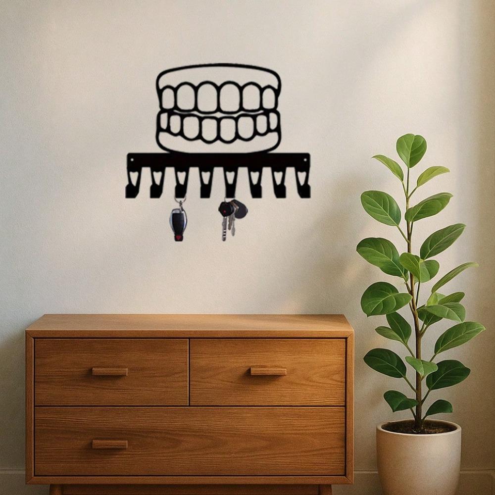 Minimalist Dental Key Holder Wall Hooks Single Piece Metal Wall Art Decor