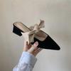New Pointed Female Butterfly-Knot Women 2024 Slippers Casual Square Heel Loafers