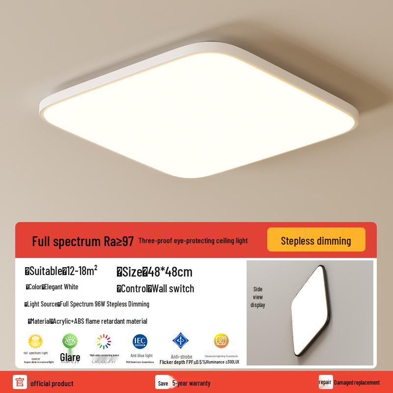 Durable Multi-Room Ceiling Light: Round & Square Options for Living Room, Bedroom, Kitchen, Bathroom, and Balcony