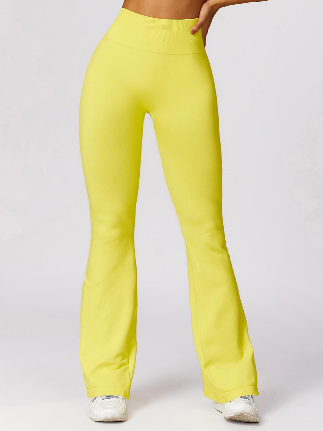 

High-Waisted Flared Yoga Pants with Tummy Control and Hip-Lifting Design. Medium жовтий