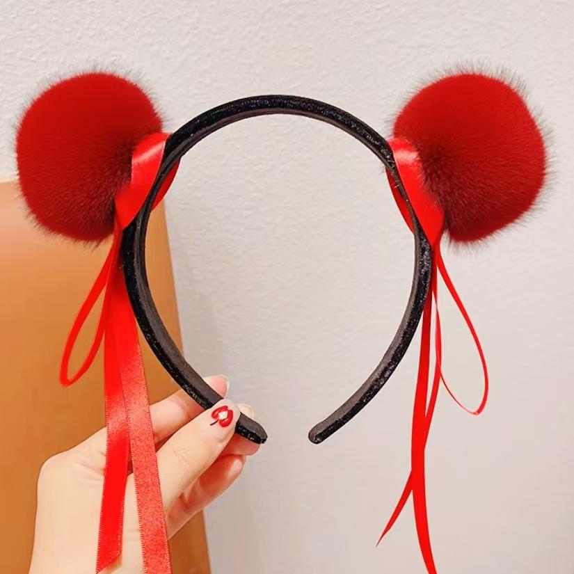Movie Ne Zha Merchandise Hairball Headband  Hair Band Decoration Kids Gift Cute