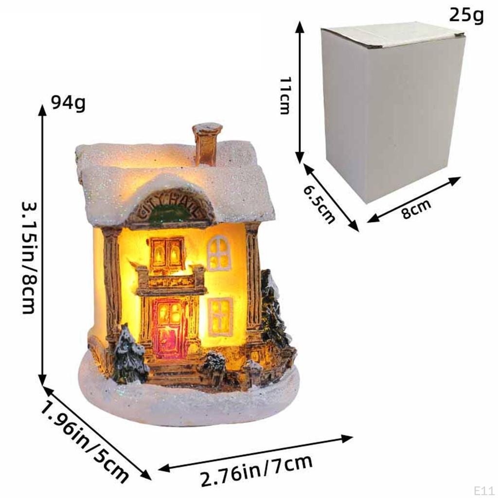 Świąteczny śnieżny wiejski dom świecący ozdoba na imprezę DIY Rok sypialni