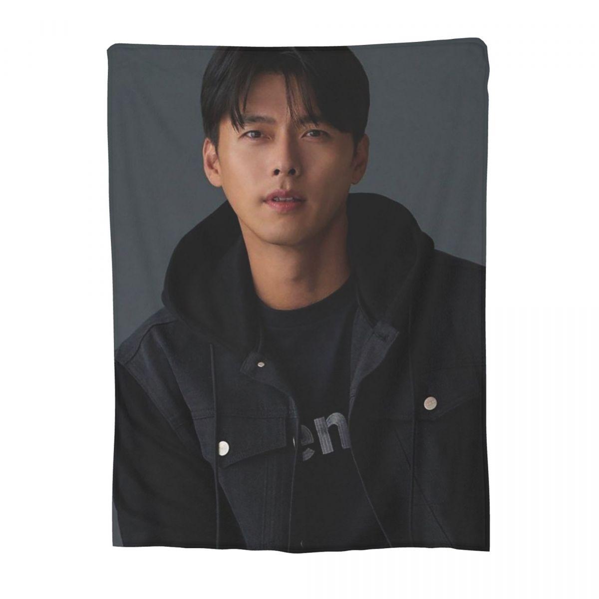 Hyun Bin Kpop Blankets Soft Warm Flannel Throw Blanket Cover for Bed Living room Picnic Travel Home Couch 80x120cm