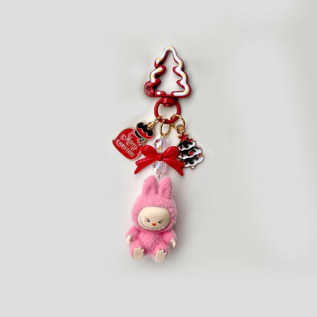 Flocking Mini Keychain Vinyl LABU Cute Grain Baby-free Bag Mobile Phone Pendant Cute Keychain