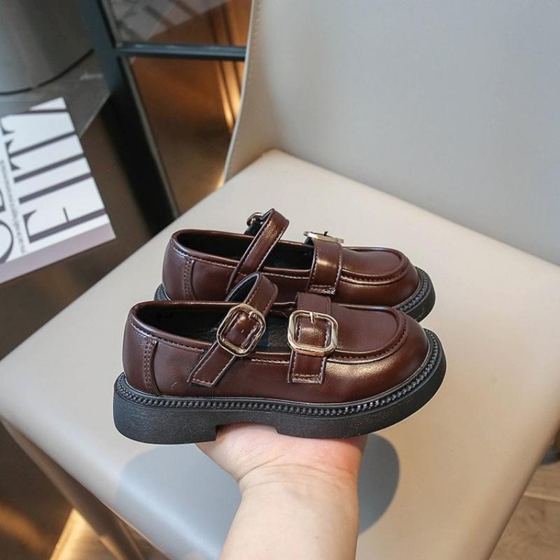 

Детская обувь нового стиля на весну и осень, в корейском стиле, универсальная, удобная, на мягкой подошве, из кожи для девочек 36 темно-коричневого