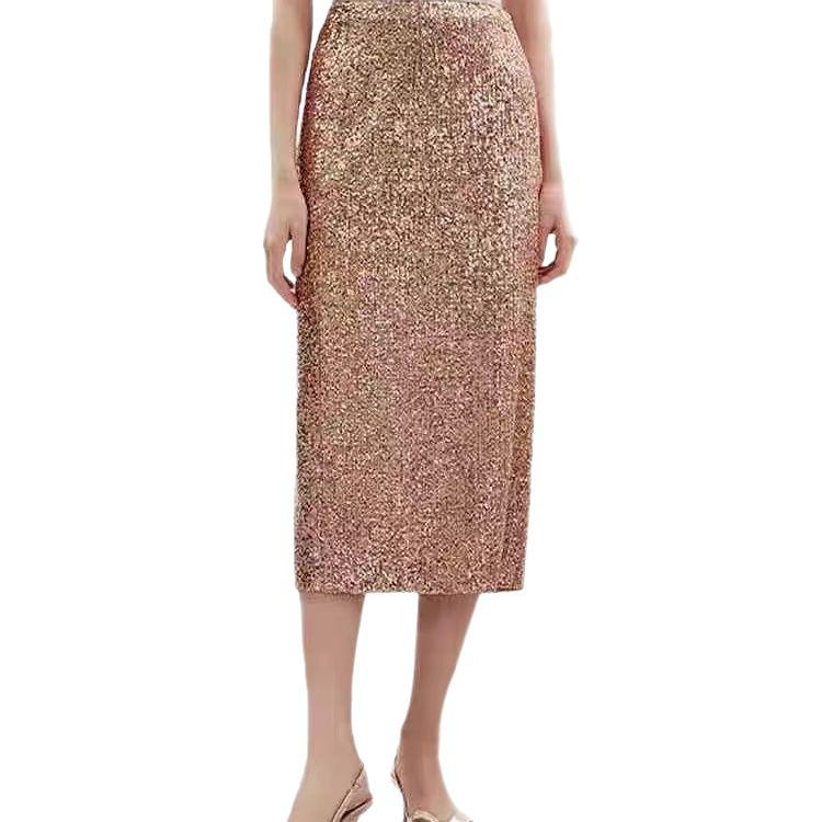 Hochwertiger Pailletten-Midirock mit BlingBling-Atmosphäre - Auf Lager