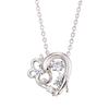 Cinderella Dancing Stone Disney Sterling Cubic Heart Glass DISS002RD Necklace, Princess, Silver, Zirconia, Shape, Slipper, Silver,