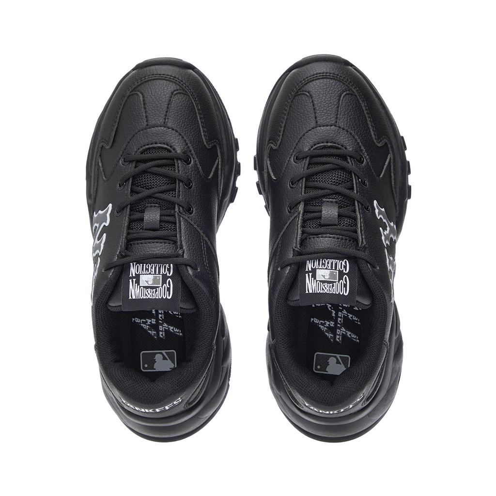 New MLB New York Yankees Anti Slip Wear Resistant Low Top Chunky Sneakers Unisex Black 3ASHC015N-50BKS