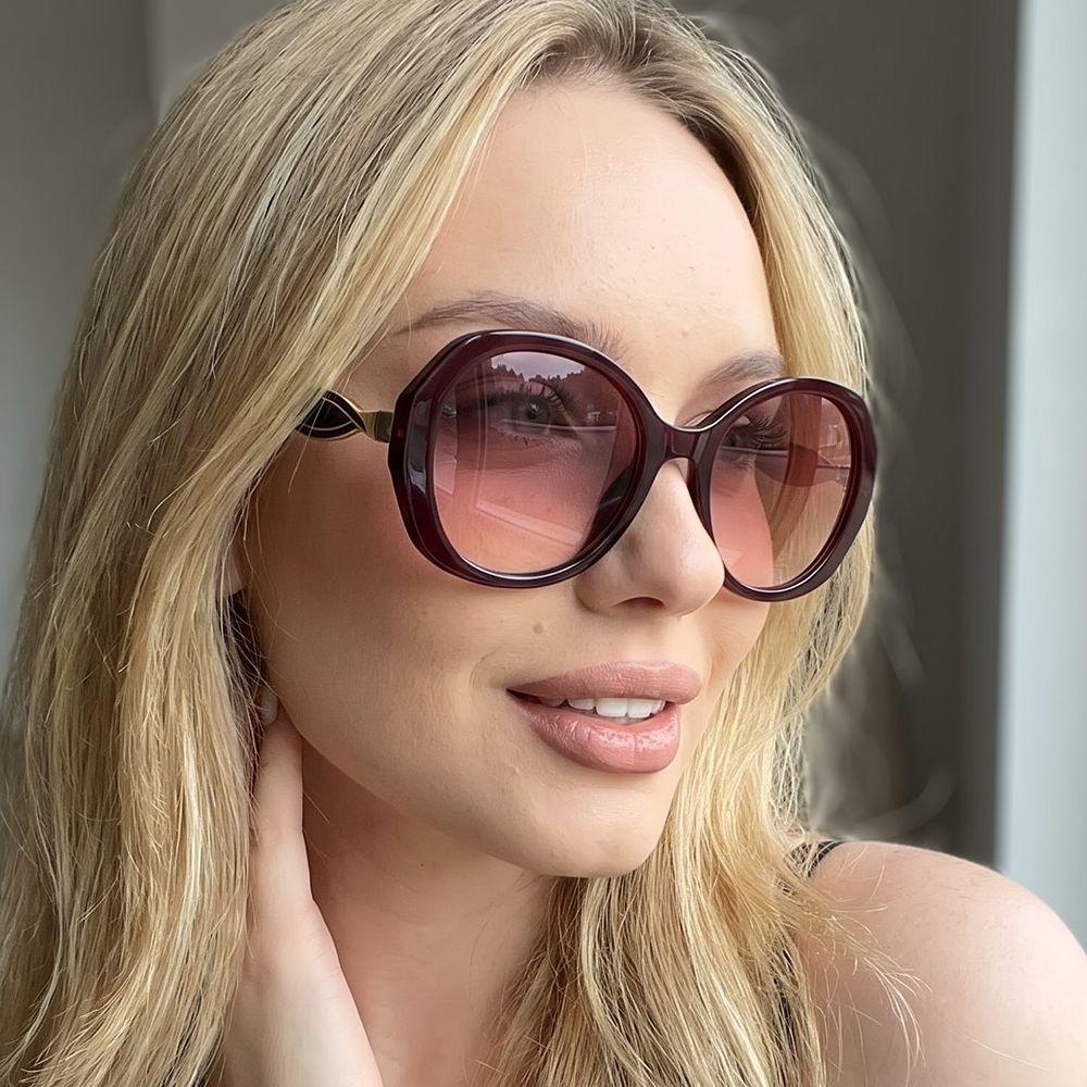 New European and American women's round frame sunglasses, personalized versatile sunglasses, vacation concave sunglasses