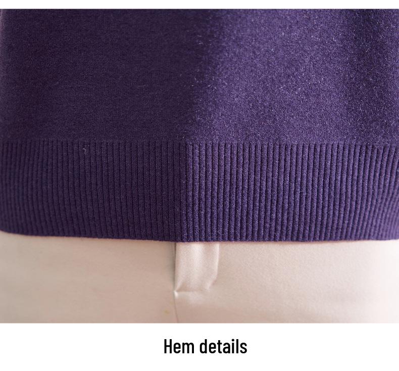 Mom's Warm Velvet Knit Sweater for Autumn & Winter - Ideal for Middle-aged & Elderly