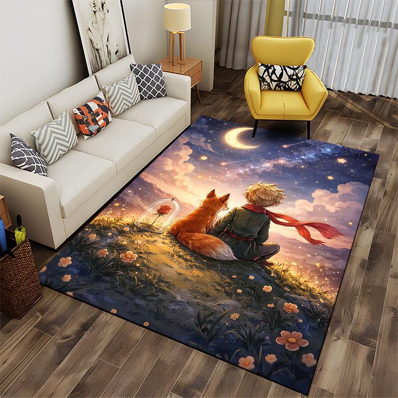 Little Prince with Fox Design suitable as a non-slip mat for the living room or bedroom sofa