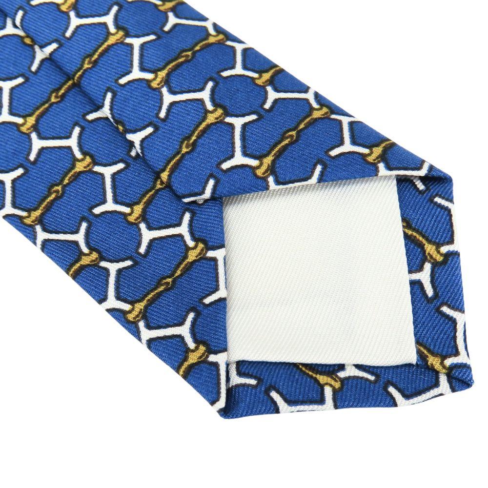 Gebrauchte HERMES Krawatte Toyota limitierte Edition Seide Blau Gold Business