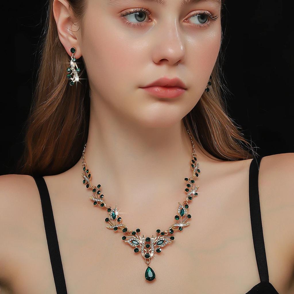 Exaggerated Fashion Spring/Summer Color Alloy Necklace Earring Set Suitable for Ball, Party, Wedding Matching
