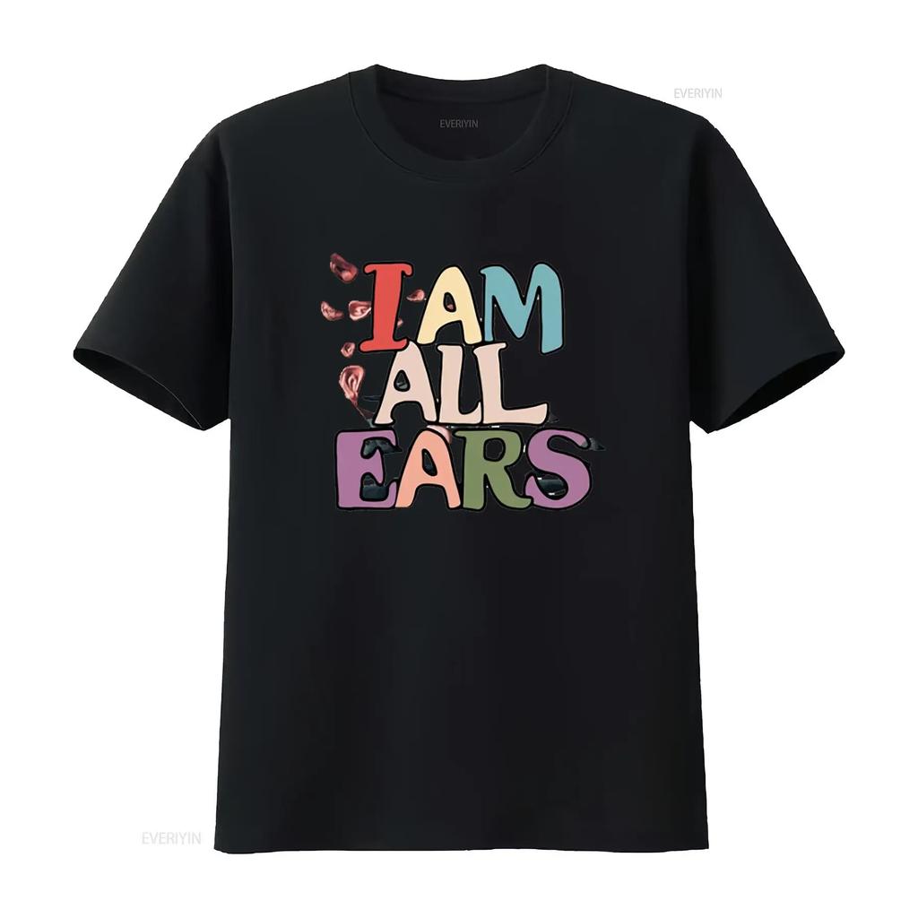 I Am All Ears Spooky Season Ghost Halloween Groovy Women SweaT T Shirt Vintage Washed Soft Casual Unisex Stylish Streetwear