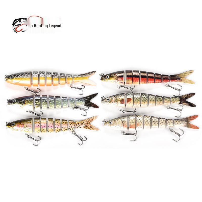 8-Section Multi-Jointed Lure, 13.5cm, Freshwater & Sea Fishing, Long Cast Hard Bait