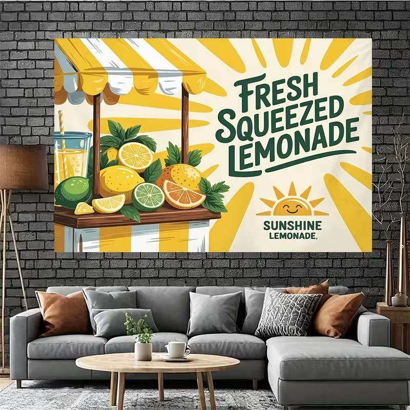 2D Fresh Squeezed Lemonade Backdrop Summer Lemonade Stand Photography Background
