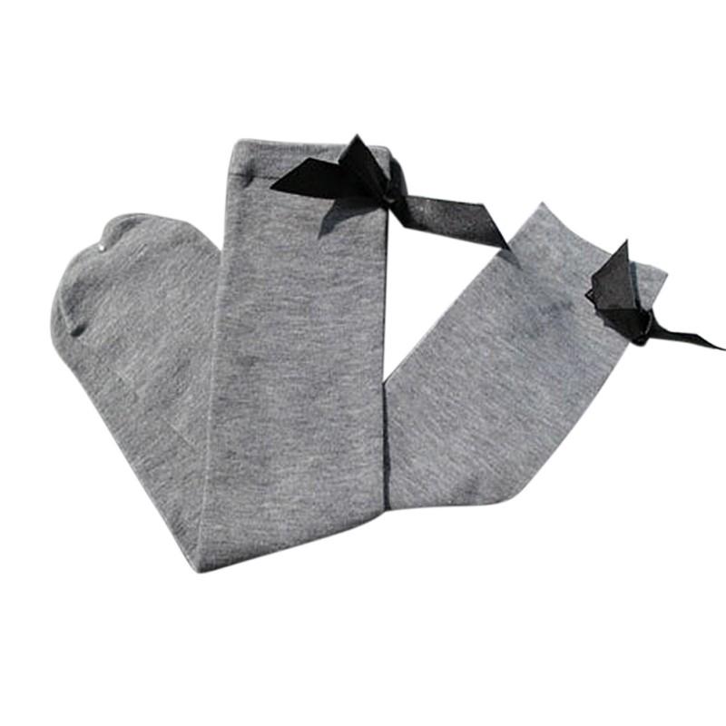 

Носки до колена с бабочкой для маленьких девочек, гетры для детей 3-12 лет, дешевые вещи серый