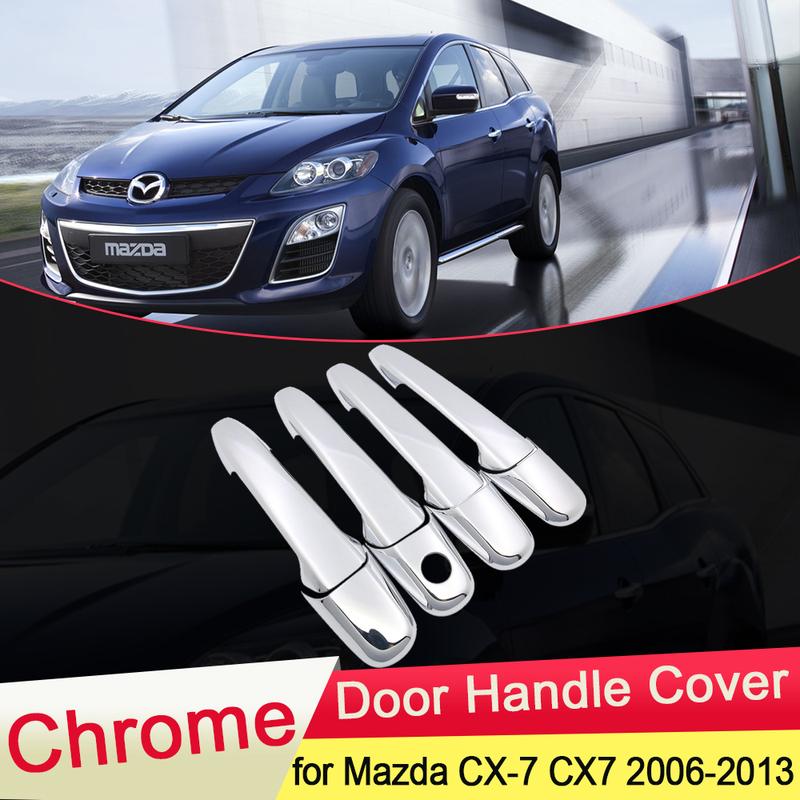 for Mazda CX-7 CX7 CX 7 2006 2007 2008 2009 2010 2011 2012 2013 Chrome Door Handle Cover Trim Catch Cap Car Stickers Accessories