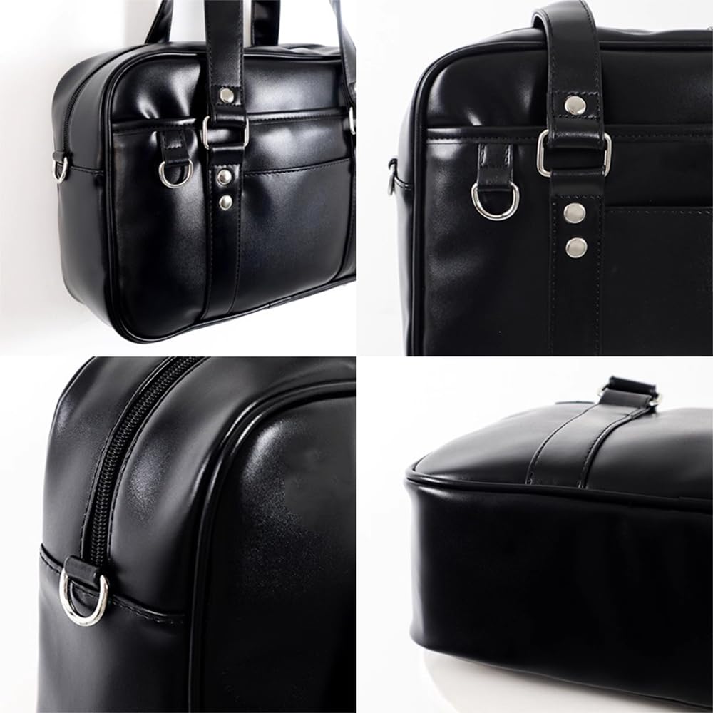 ESJNNK Σχολική Τσάντα για Λύκειο Συνθετικό Δέρμα και PU Κατάλληλη για JK Μεγάλη Μακριά Ώμου με Μπρελόκ για Σχολικές Εκδρομές Μαθητές, Δέρμα,