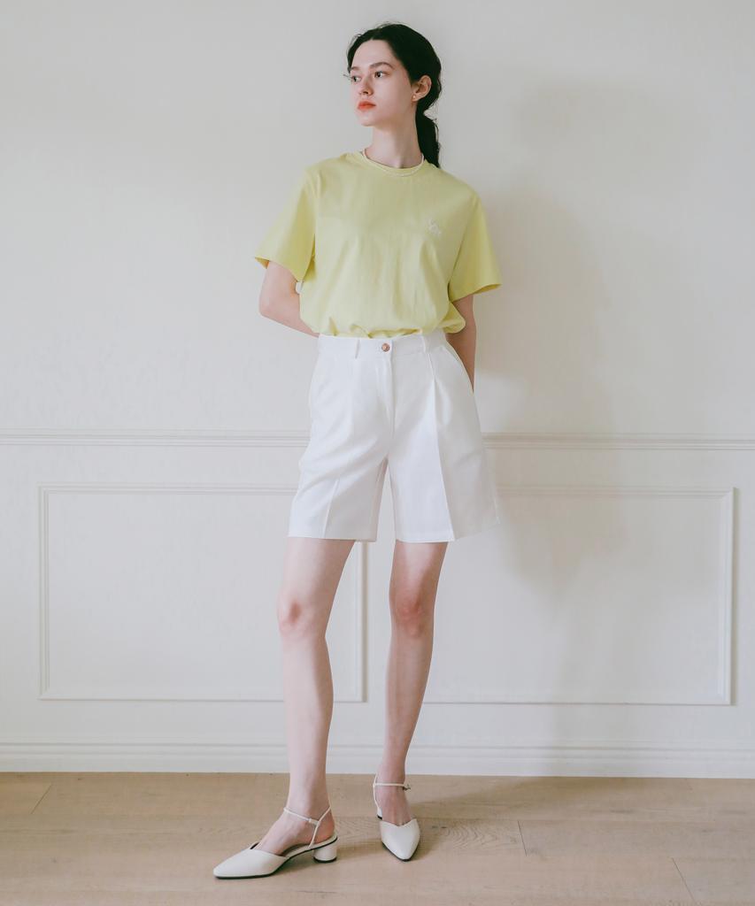 LOSSYROW Signature Logo Half-Sleeve T-Shirt Lime