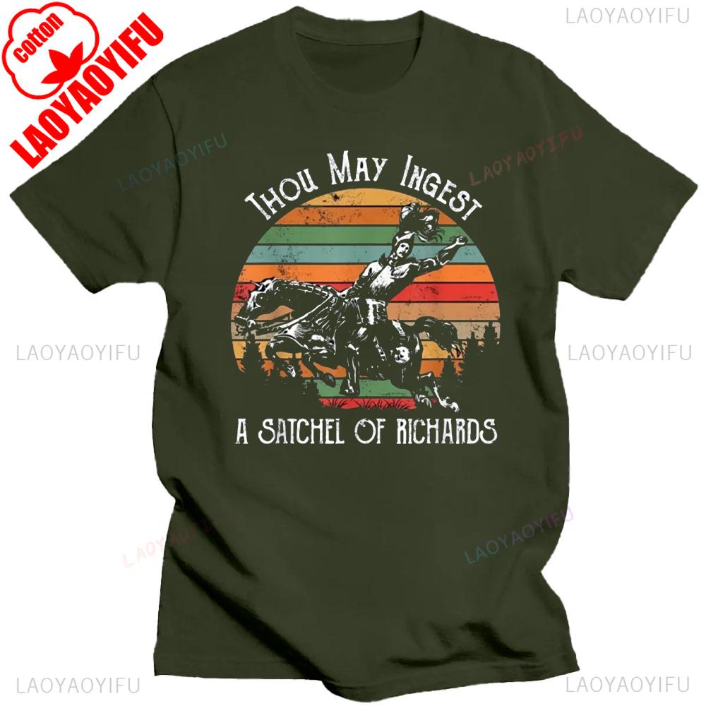 Richard's Wine Knight Graphic Tees Cotton Lightweight Casual Short Sleeve T-Shirt for Men Round Neck Machine Washable Shirt