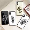 Snake And Flower Phone Case For IPhone 14 13 12 11 XS X 8 7 6 Plus Mini Pro Max SE 2022 Black PC TPU Glass Phone Cover