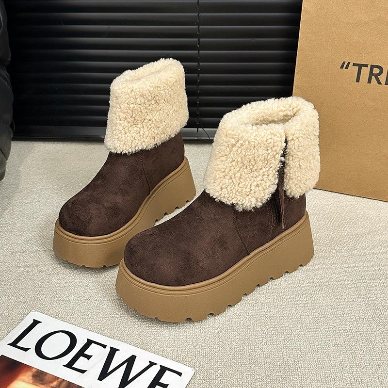 Women's fashion soft elastic winter warm cold padded snow boots thick-soled non-slip wear-resistant outdoor leisure sports cotton boots