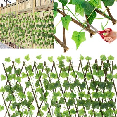 Clôture d'intimité à feuilles artificielles Plantes artificielles Treillis extensible Haie de lierre Écran de protection Mur d'écran Décor de jardin Bâtiments