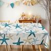 Starfish Pattern Rectangle Tablecloth for Table Decor Kitchen Dining Waterproof Reusable Tablecloths for Table Picnic Party