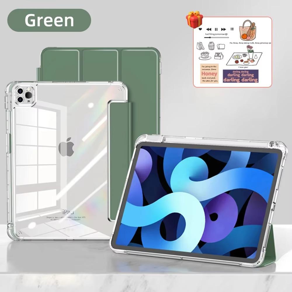 

Чехол для iPad Air 11 Чехол для iPad 10-го Поколения 11-го A16 9-го Поколения Чехол для iPad Pro11 4 5 10.9 дюймов 12.9 M2 M3 M4 Держатель для Карандаша iPad mini 6 7 зелёный