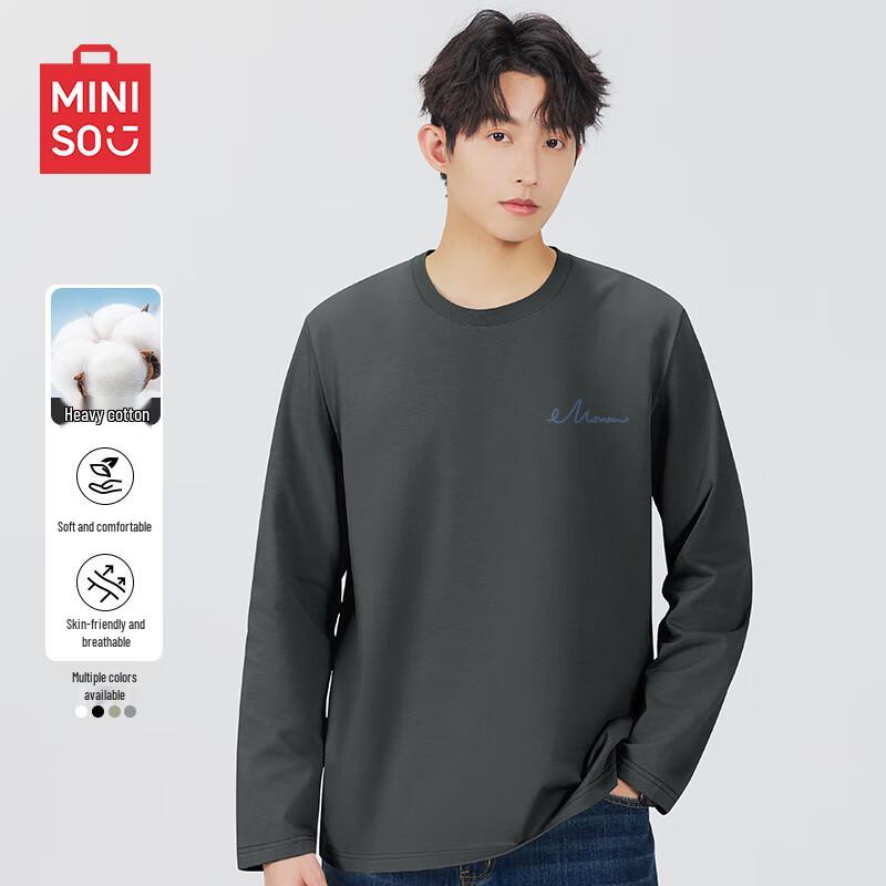 MINISO Men's Pure Cotton Long Sleeve T-Shirt