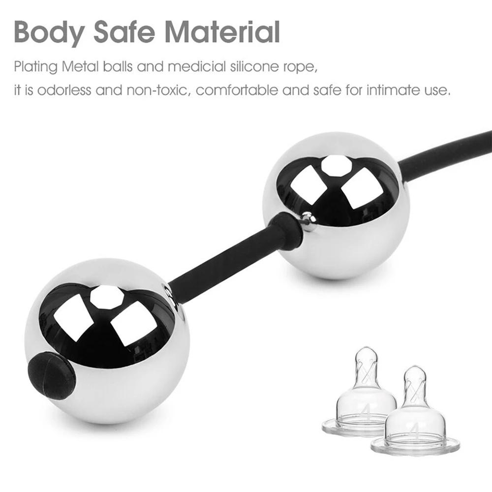 3 dimensioni metallo termoretraibile palla butt plug donne riduzione figa palla coppia vaginale termoretraibile palla figa giocattoli del sesso femminile