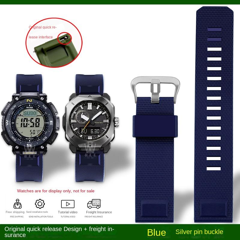 

23mm For Casio PROTREK PRW-6900Y PRW-6800 PRW-3400 PRW-60/PRW-70/PRW-50Y silicone watch strap Quick release watchband bracelet 23mm