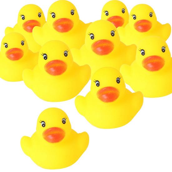 10Pcs Baby Infants Bath Shower Tub Inflatable Floating Toy Rubber Squeaky Ducks