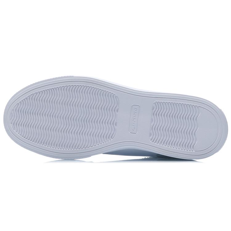 Li Ning Abrasion Resistant Breathable Slip Resistant Low top Skateboard Shoes Women's White Blue AGCR194-2