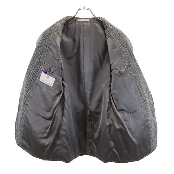 Aquascutum Made In Japan Herringbone Pattern Tailored Jacket 96A6 Gray Men's Used