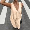 Ladies' Casual V-neck Sleeveless Vest And Pants Set